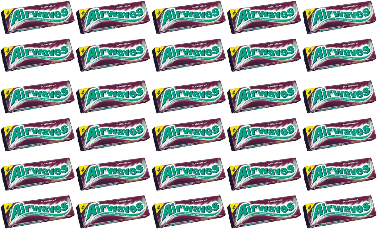 30 x Airwaves Blackcurrant Flavour Sugarfree Chewing Gum 10 Pieces