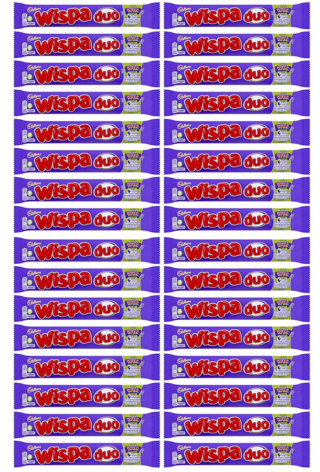 32 x Cadbury Wispa Duo Schokoriegel 47.4G
