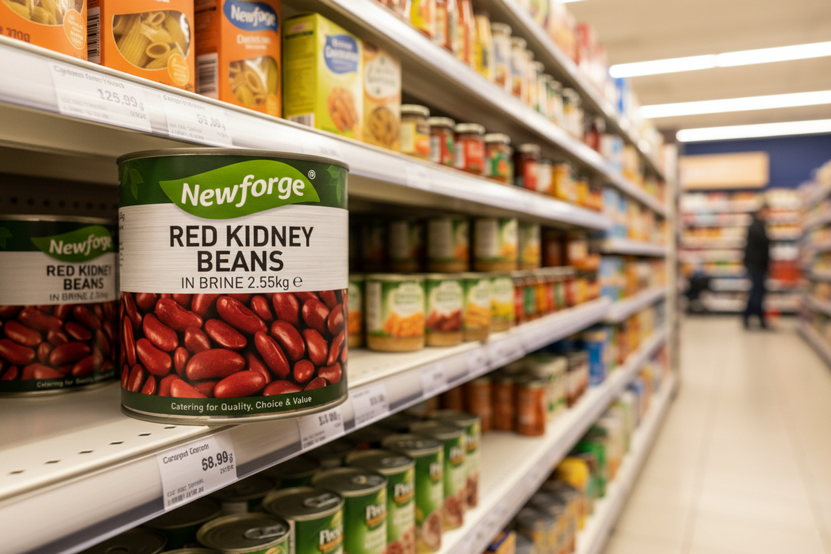6 x Newforge Red Kidney Beans In Brine 2.55Kg