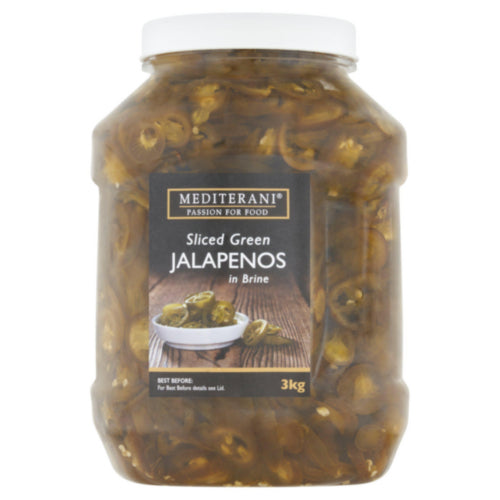 6 x Jalapeños Verdes en Rodajas Mediterráneos en Salmuera 3 kg