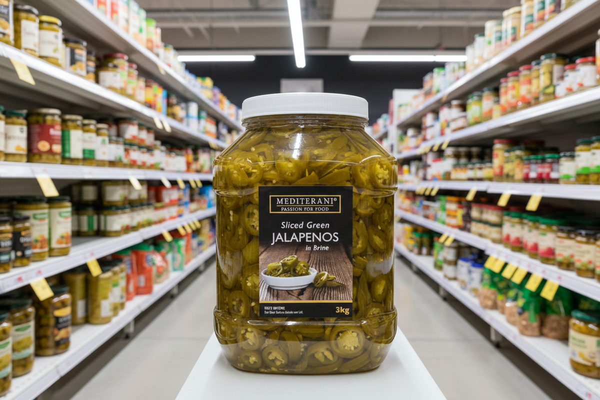6 x Jalapeños Verdes en Rodajas Mediterráneos en Salmuera 3 kg