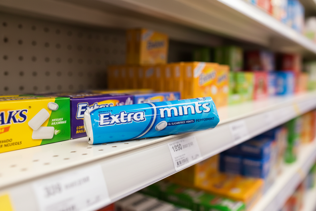 24 X Extra Mints Zuckerfreie Pfefferminz-Rollenpackung 16 Stück