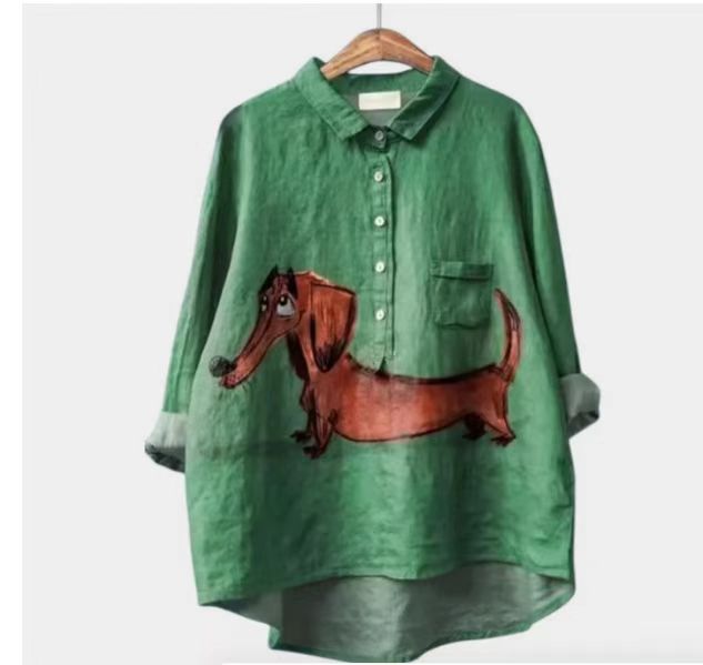 Long-sleeve Pullover Shirt With Digital Animal Print