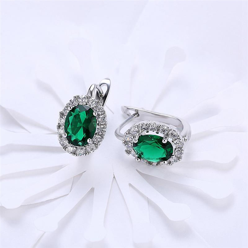 Big Zircon White Glamorous Female Earrings Valentine's Day Gift