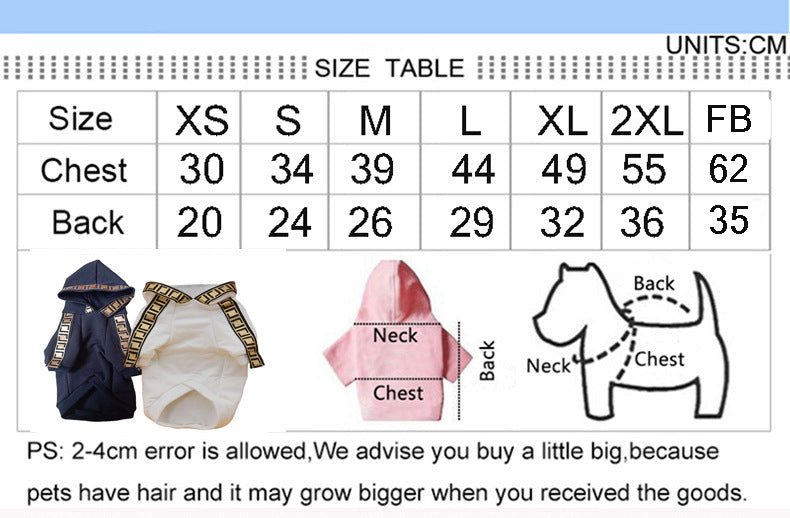 Cotton Pet Dog Webbing Clothes