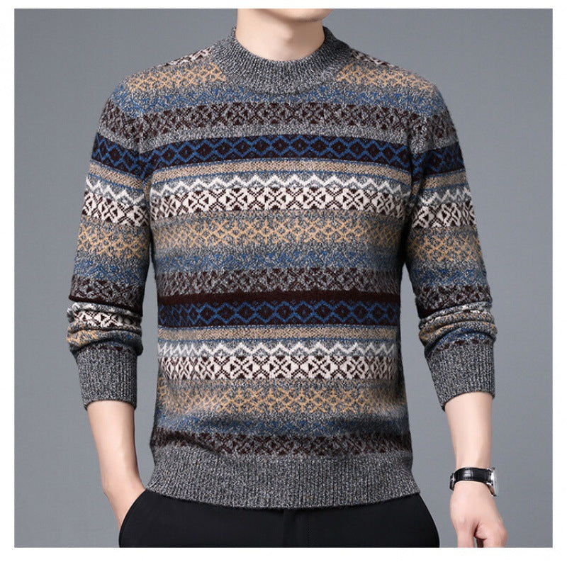 Winter Thickened Warm And Comfortable Round-neck Jacquard