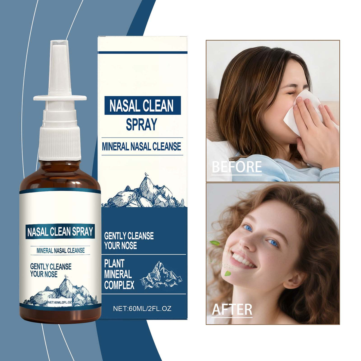 Pool Purifying Liquid Washing Machine Cleaning Tablets Wood Polishing Beeswax Spray Gentle Nasal Cleansing Spray 60ml