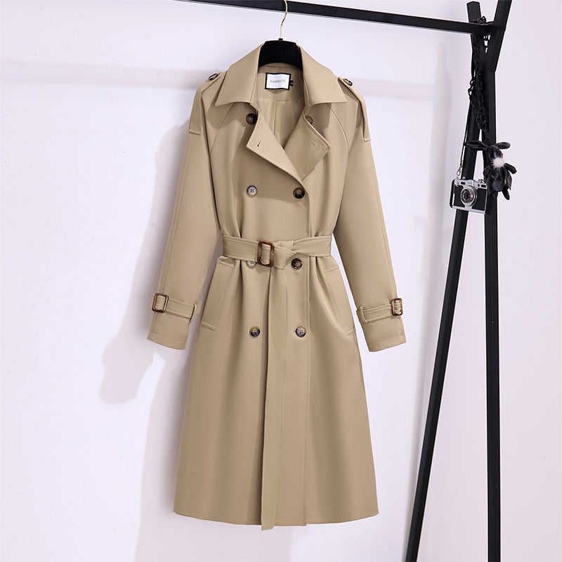 Women's Elegant Mid-Length Trench Coat | Classic Style, All-Season Wear