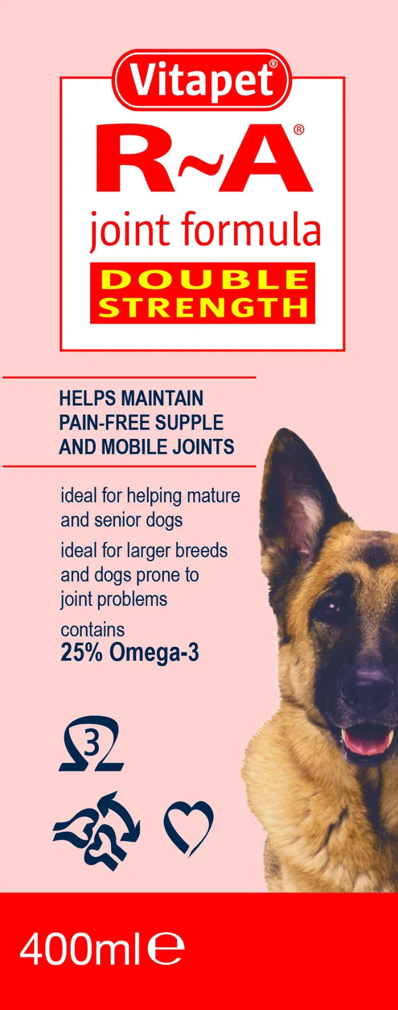 Vitapet Dog Double Strength R A Joint Formula 400ml - Case of 3