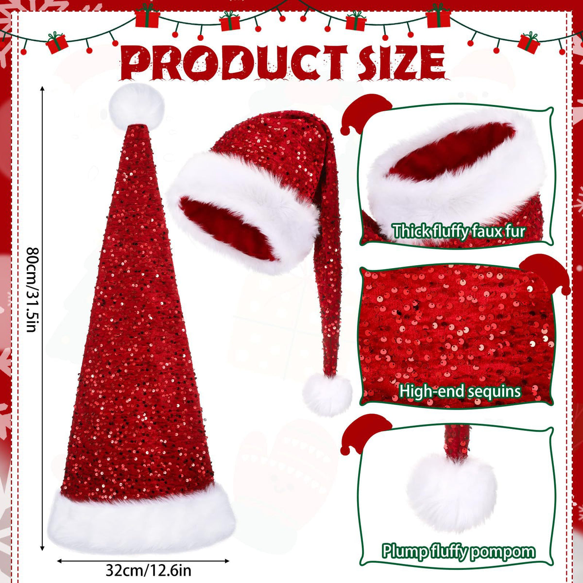 Christmas Sequin Decoration Atmosphere Sequin Cap