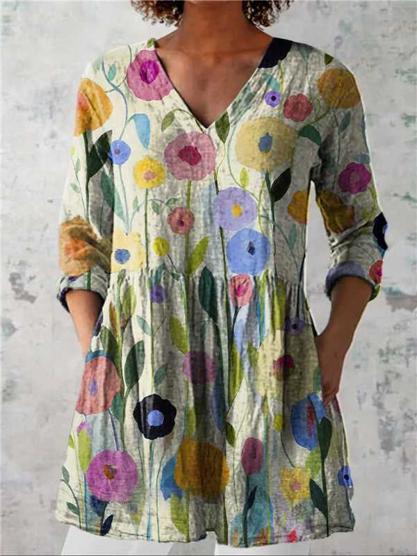 Female Creative Fish Pattern Vacation Style Dress