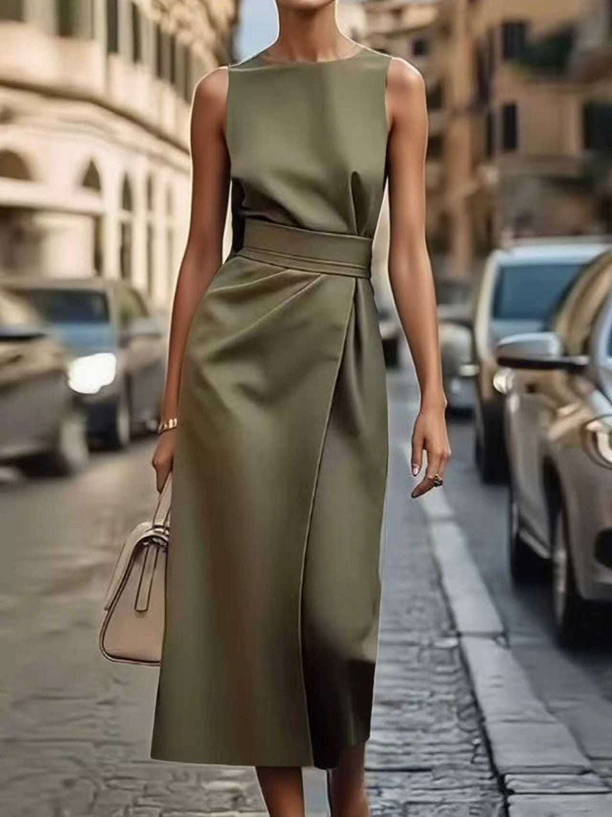 Women's Crew-neck Long Dress