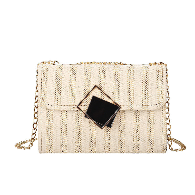 Fashionable ShoulderCrossbody Bag For Women, Korean-Style Small Square Bag With Chain