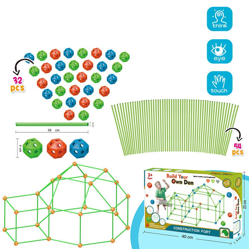Children's DIY Bead Insertion Tent Game House With Building Blocks