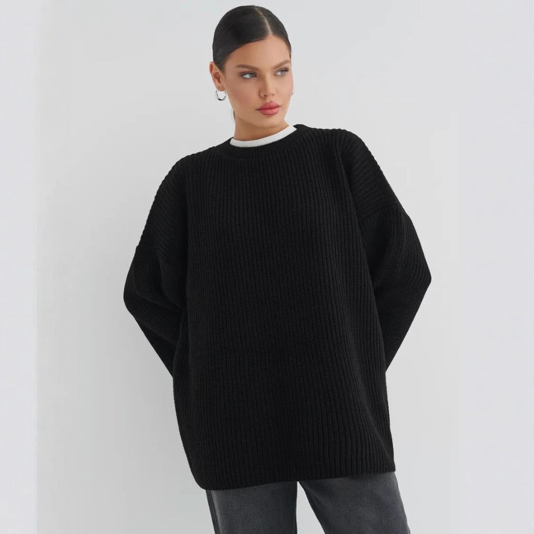 European And American Loose Autumn Winter Sweater Gray Top