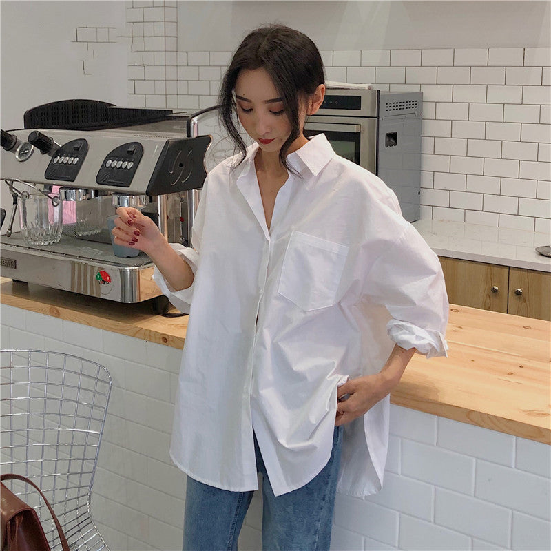 White Shirt Women"s Spring And Autumn French Retro