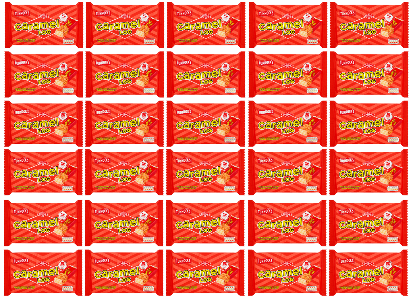Tunnock's Caramel Log – 30 Riegel (6 x 5er-Pack)