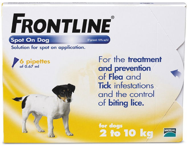 Frontline Spot On Small Dog 0-10kg 6 Pipettes