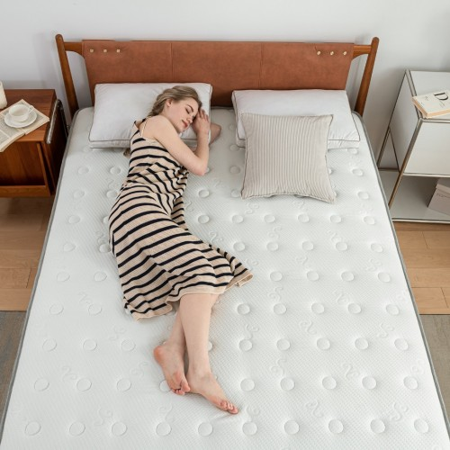 MTS010 White and Grey Spring and Memory Form Hybrid Mattress-Small Double 120