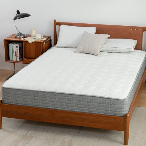 MTS010 White and Grey Spring and Memory Form Hybrid Mattress-Small Double 120