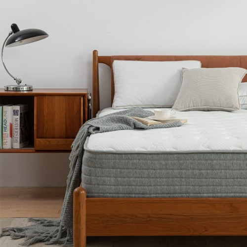 MTS010 White and Grey Spring and Memory Form Hybrid Mattress-Small Double 120