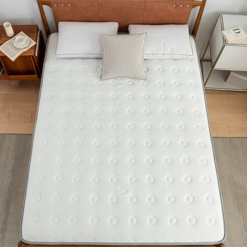 MTS010 White and Grey Spring and Memory Form Hybrid Mattress-Double 135