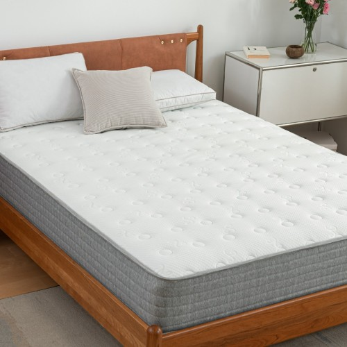 MTS010 White and Grey Spring and Memory Form Hybrid Mattress-Double 135