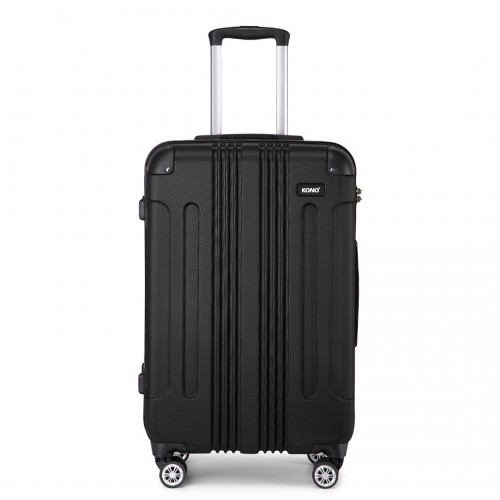 K1777-1L - Kono 28 Inch ABS Lightweight Compact Hard Shell Travel Luggage For Extended Journeys - Black