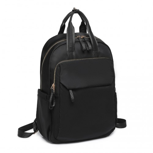 BPM2439 - Miss Lulu Versatile Stylish Backpack with Laptop Compartment and Trolley strape - Black