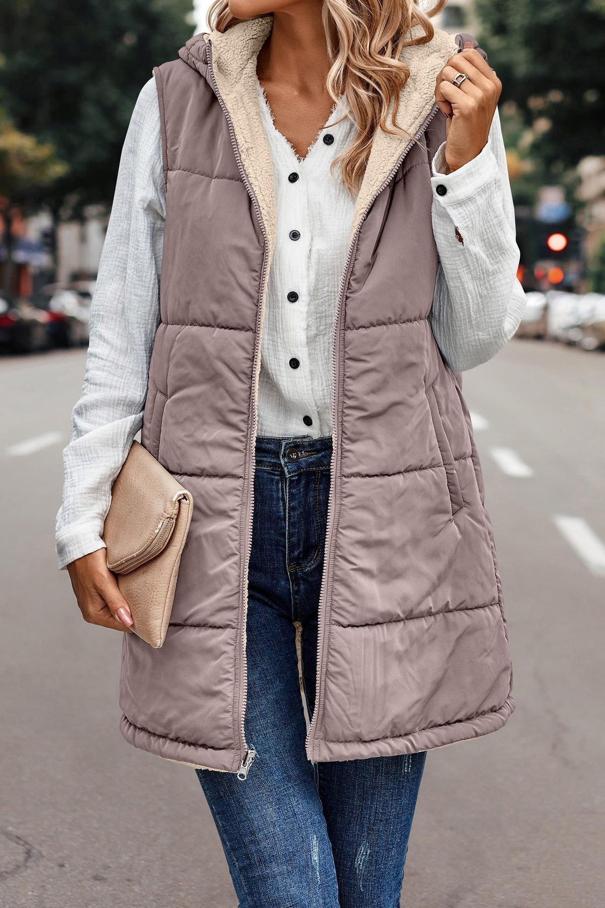 Hooded Double-sided Slim Fit Elegant Cardigan Vest