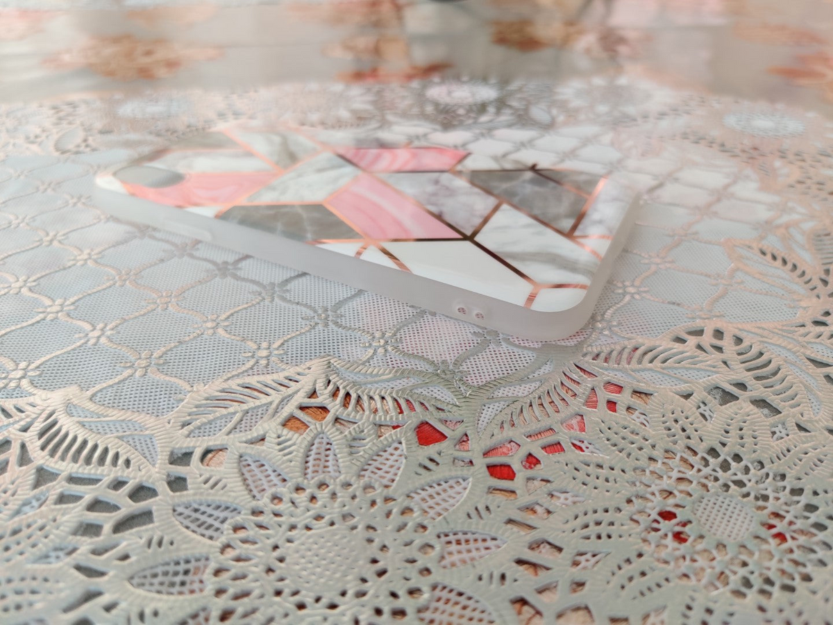 Marble Geometric TPU Coral Case - For iPhone XR