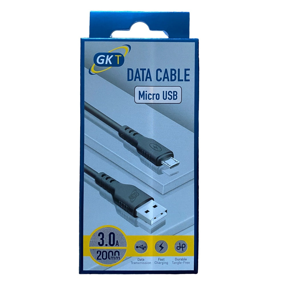 GK Telecom Black Micro USB to USB Cable - 2m