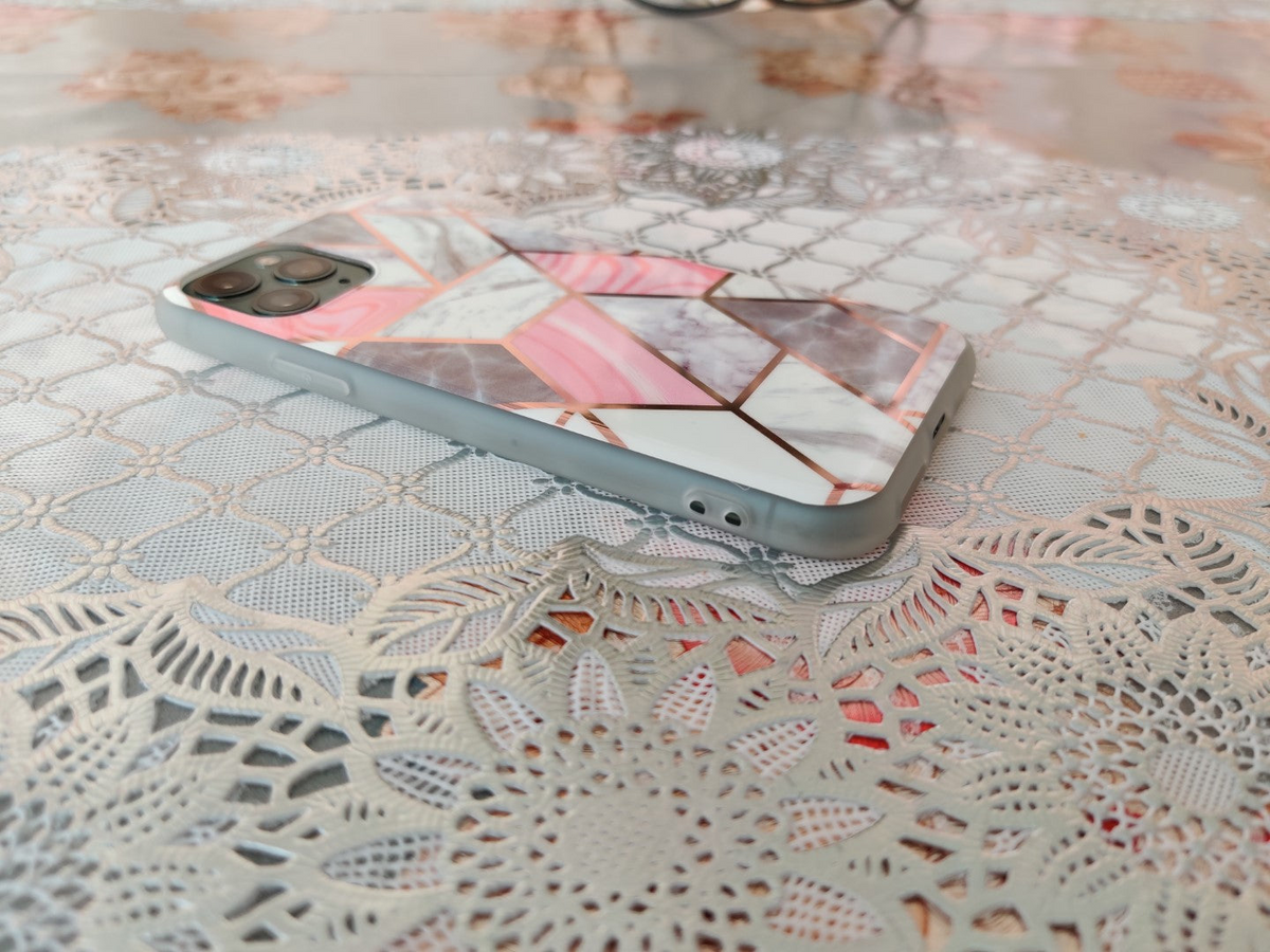 Marble Geometric TPU Coral Case - For iPhone 11 Pro