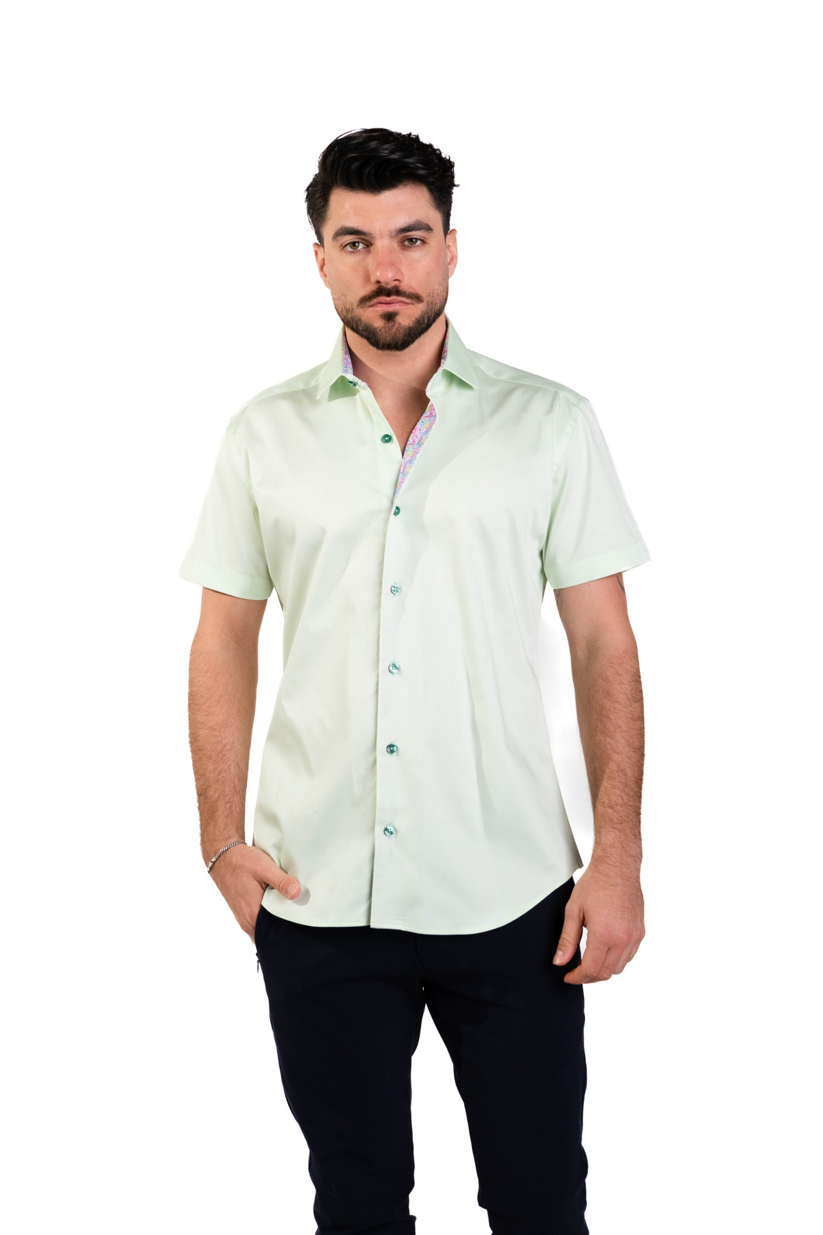 MASUTTO BRIANNE/03 SHORT SLEEVE BUTTON DOWN SHIRT