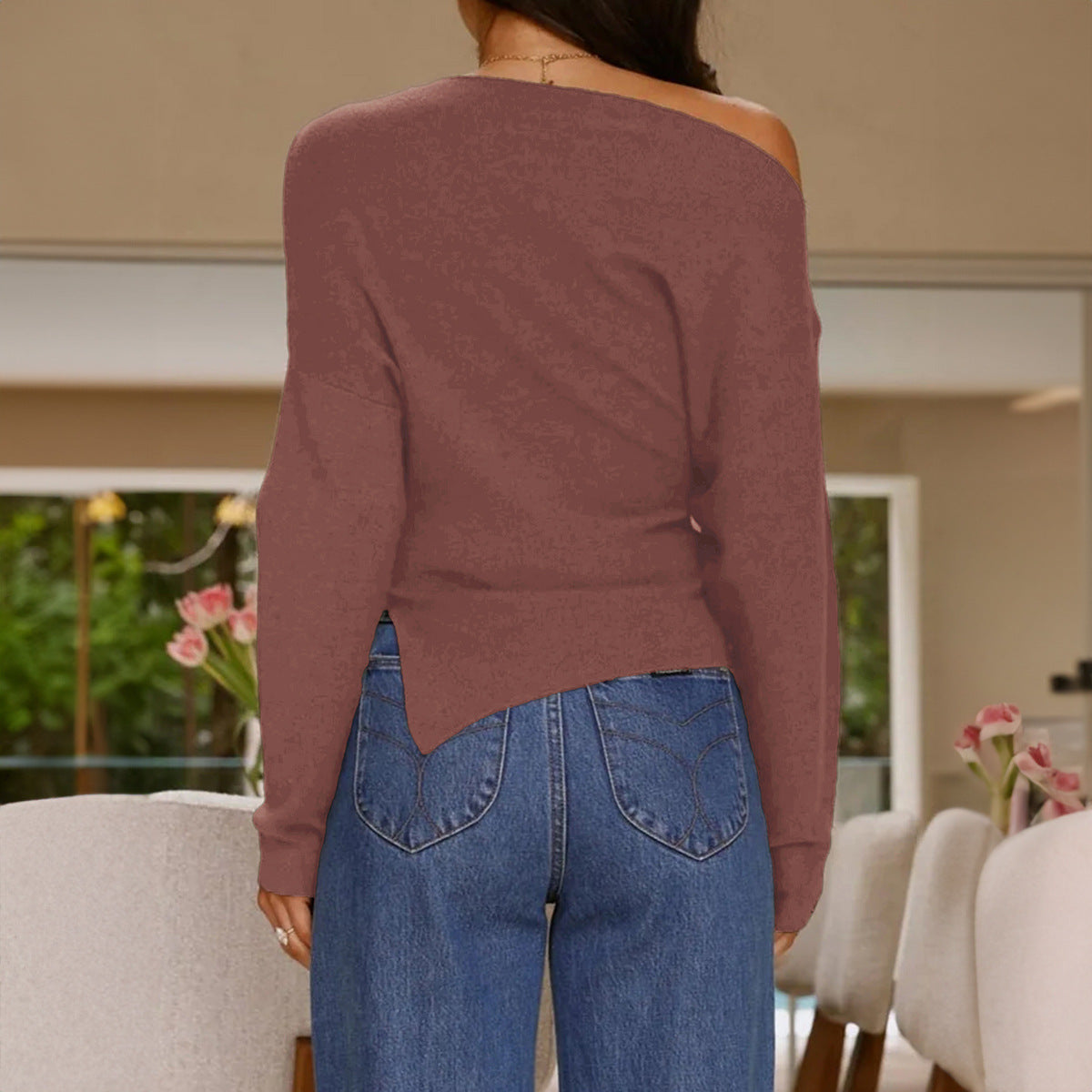 European And American-style Elegant And Sophisticated Turtleneck Sweater For Women
