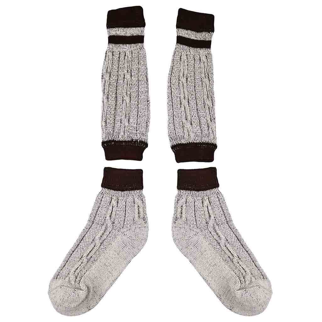 Traditional Bavarian Lederhosen Socks | Rustic Striped Oktoberfest Socks | Sizes S–2XL