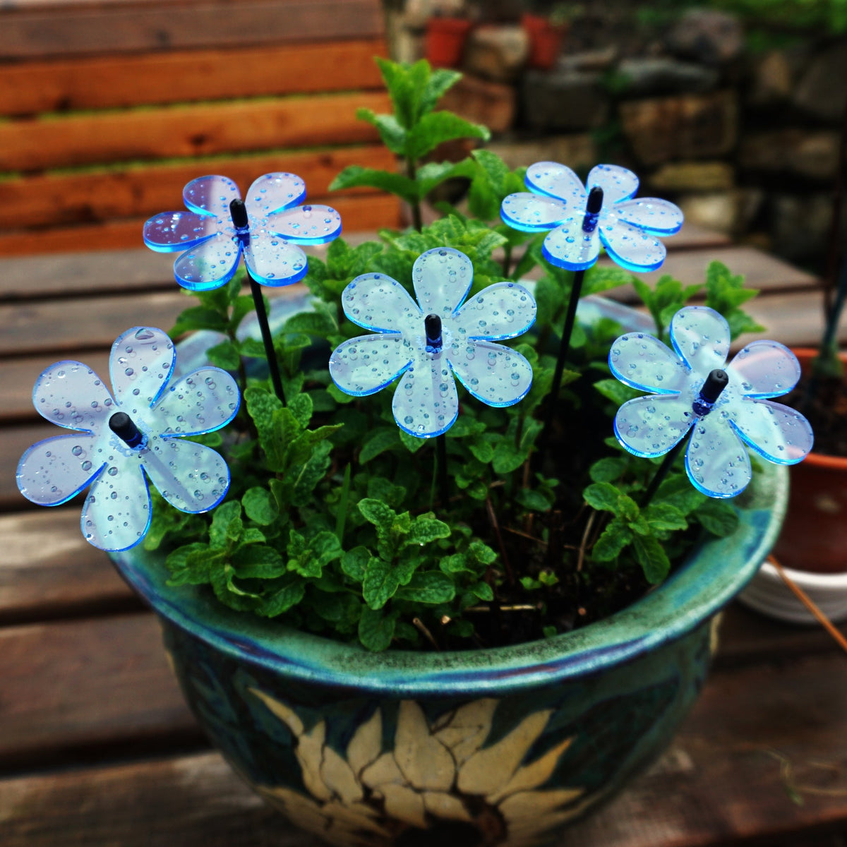 Small Garden Décor Ornaments Set of 5 Daisy