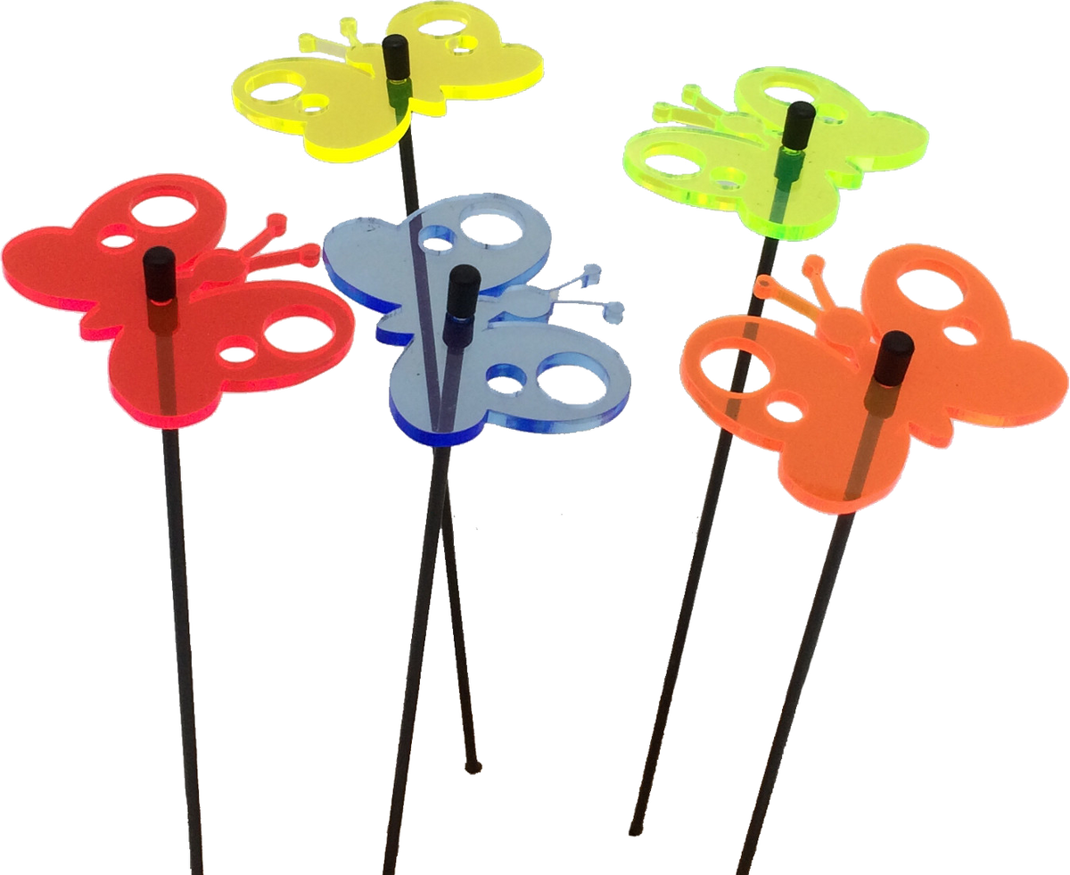 Small Garden Décor Ornaments Set of 5 'Peacock Butterfly'