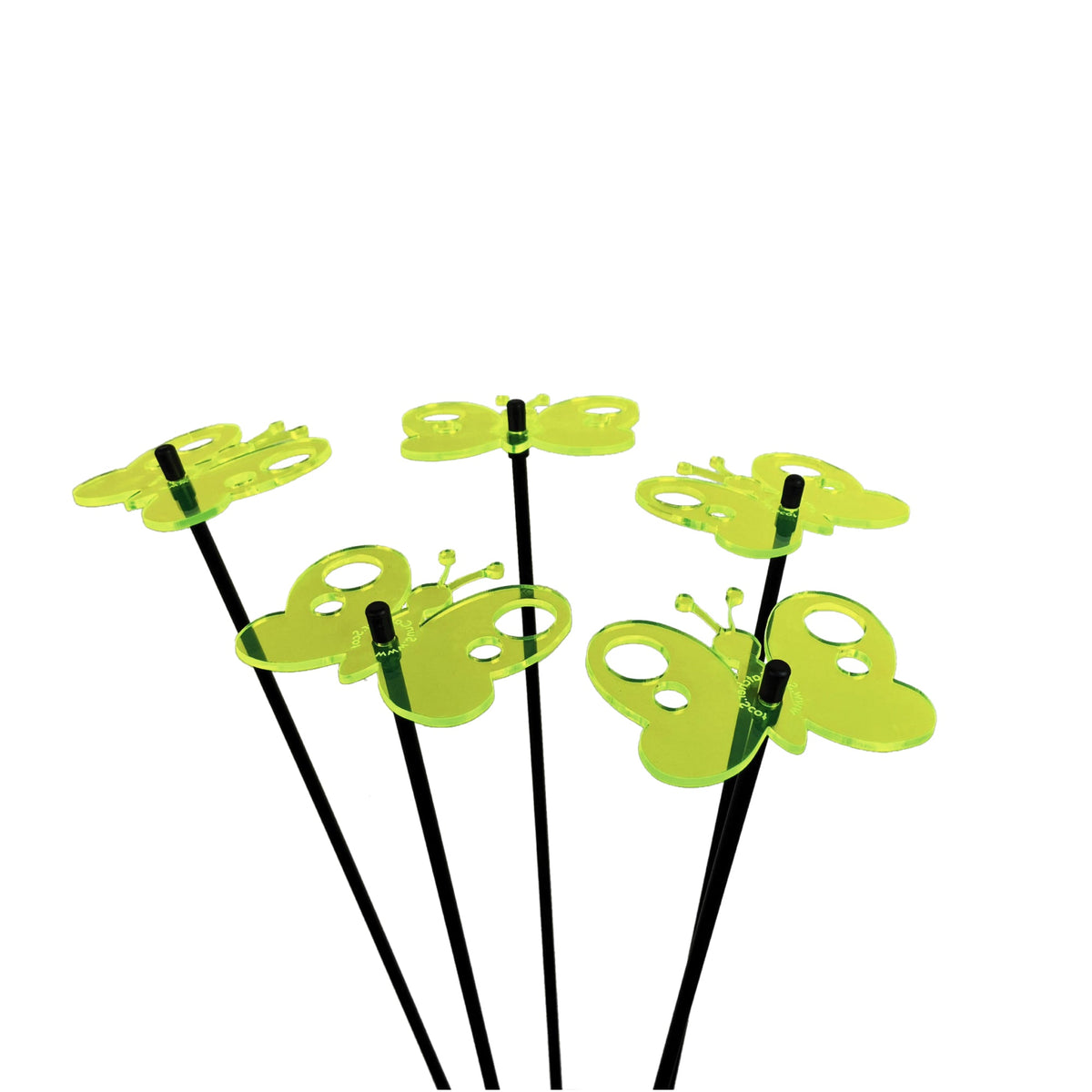 Small Garden Décor Ornaments Set of 5 'Peacock Butterfly'