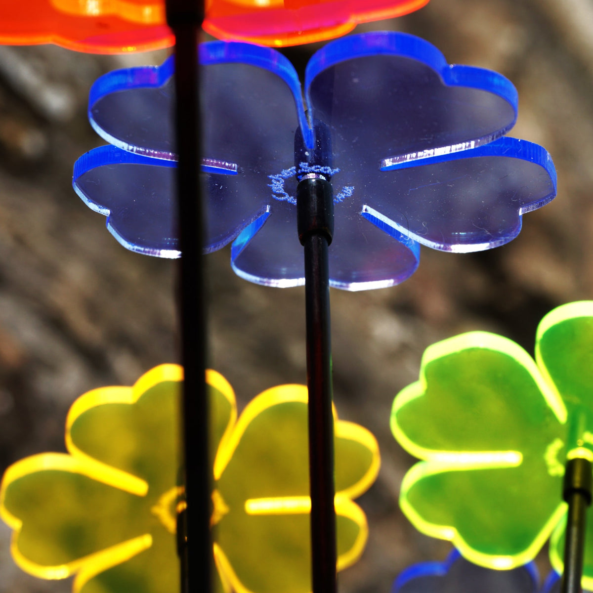 Small Garden Décor Ornaments Set of 5 'Double Blossom'