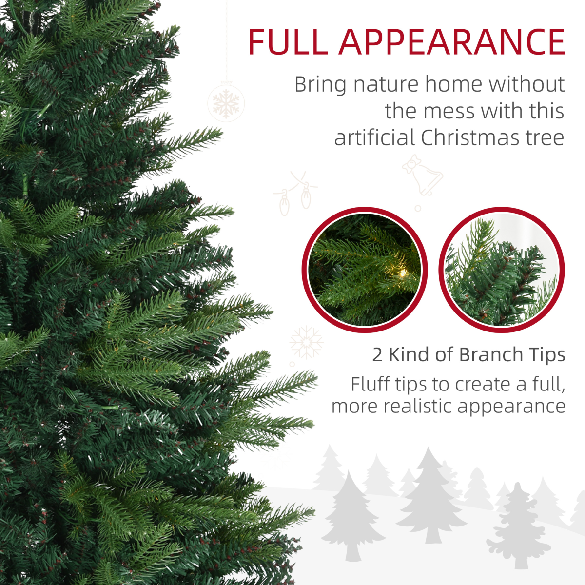 1.2m 4ft Christmas Tree Entrance  750 Tips  Pre-lit Tree 80 LED with Vase Base
