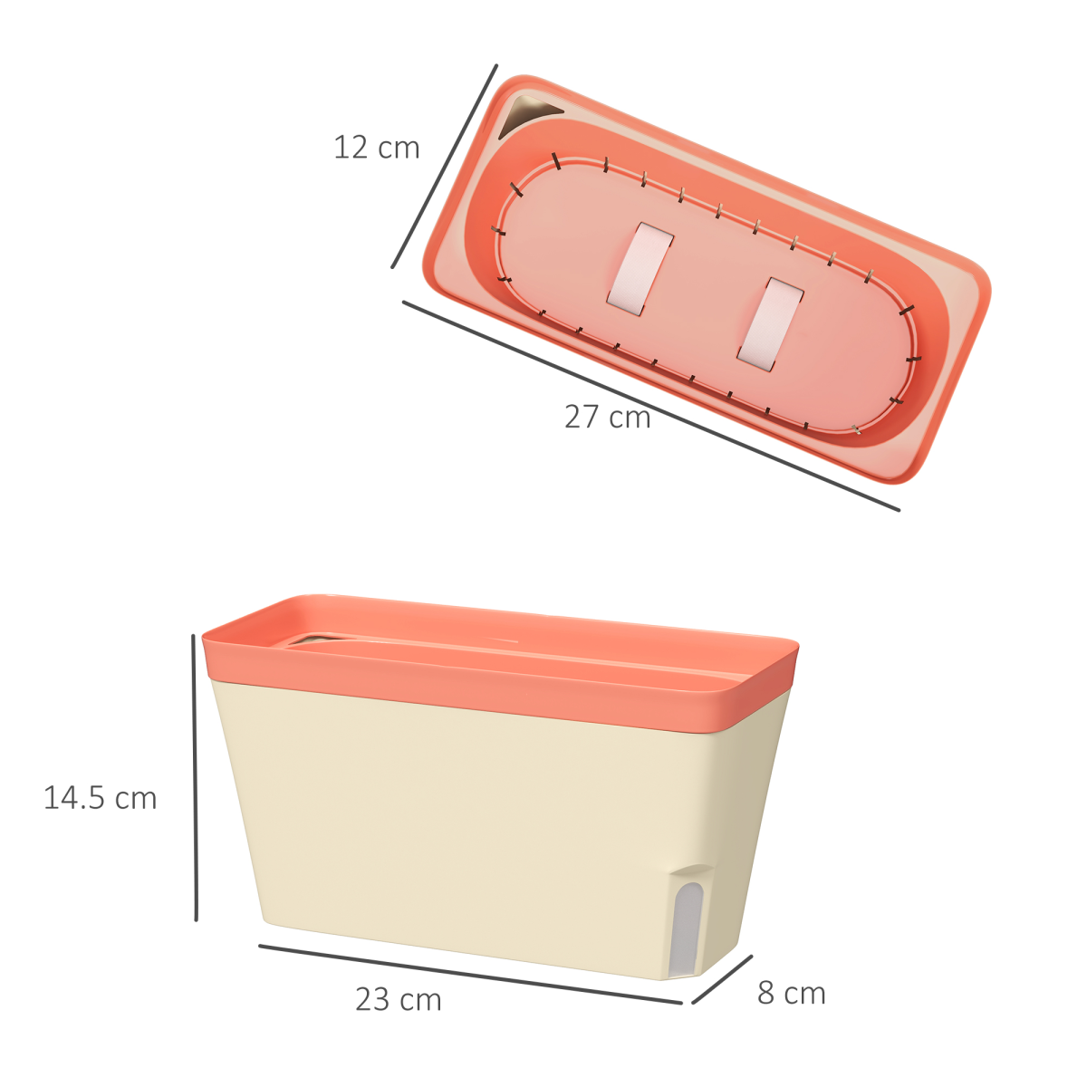 Outsunny 3 Pcs Self Watering Plant Pots w/ Visual Water Level Window