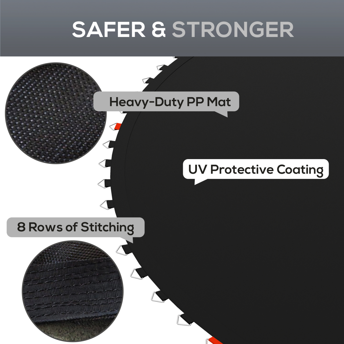 SPORTNOW Trampoline Mat with 42 V-Hooks, for 8ft Trampoline