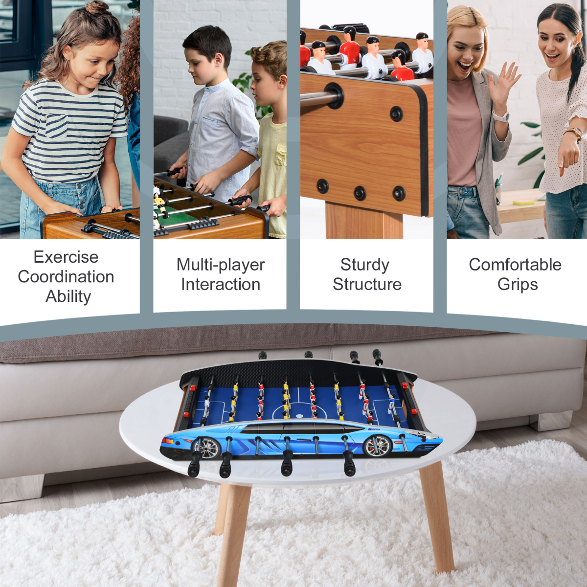 2ft Foosball Table Arcades Competition Sized for Kids, Adults, Indoor HOMCOM