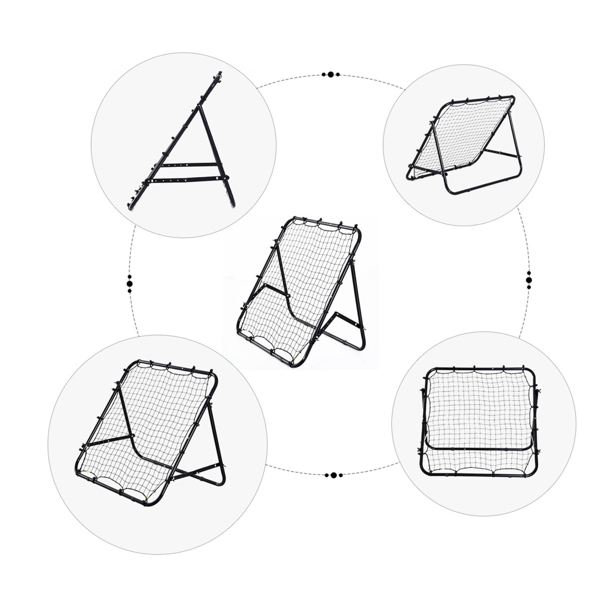 Rebounder Net Kids Adults Football Training Aid Practice Adjustable  HOMCOM