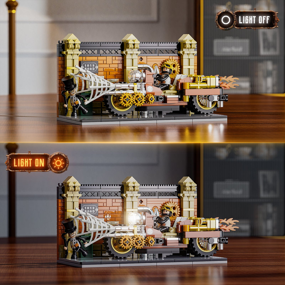 LUMIBRICKS - FUNWHOLE Persecución en Moto Steampunk F9067