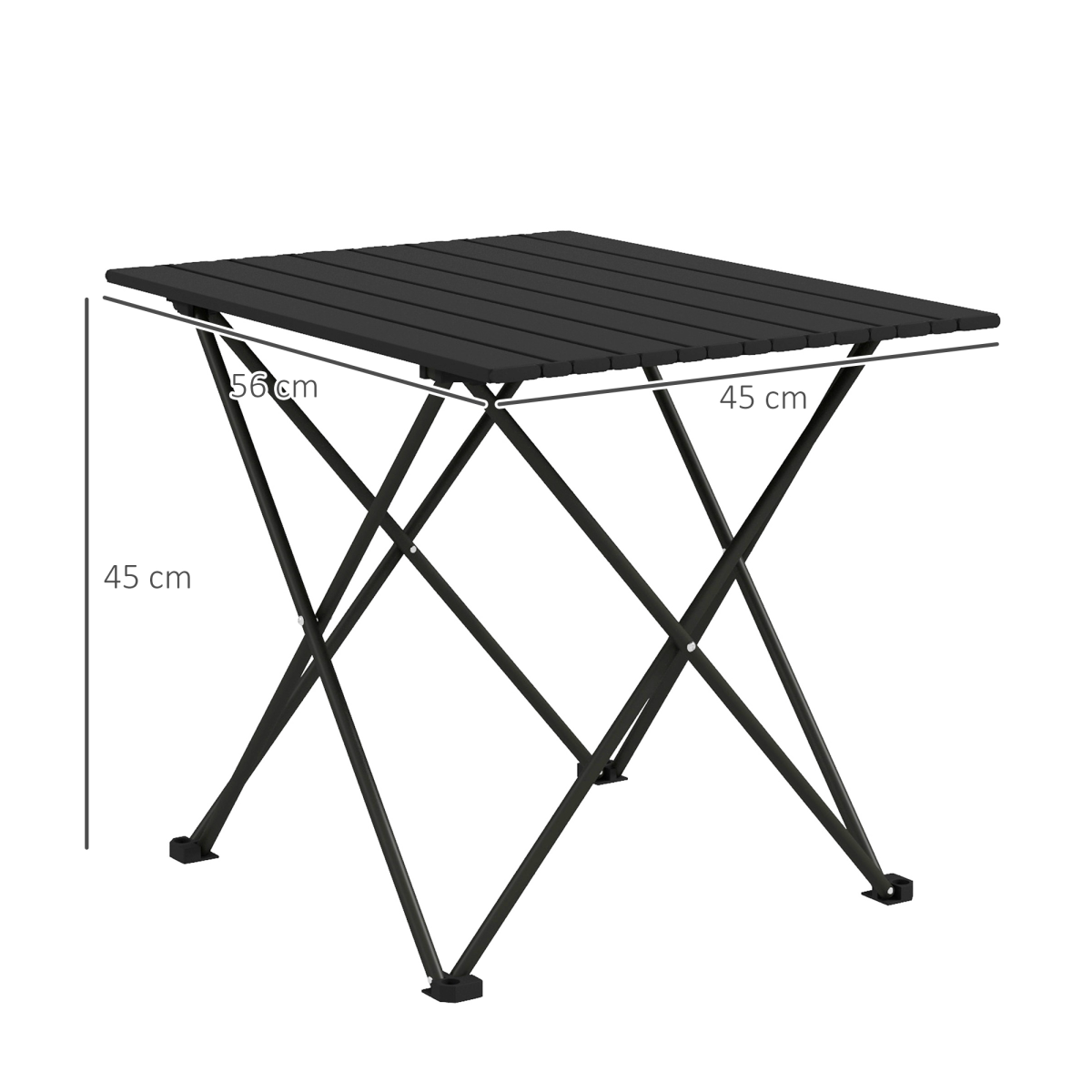Outsunny Folding Camping Table for Outdoor Camping, Picnic, Hiking, Black