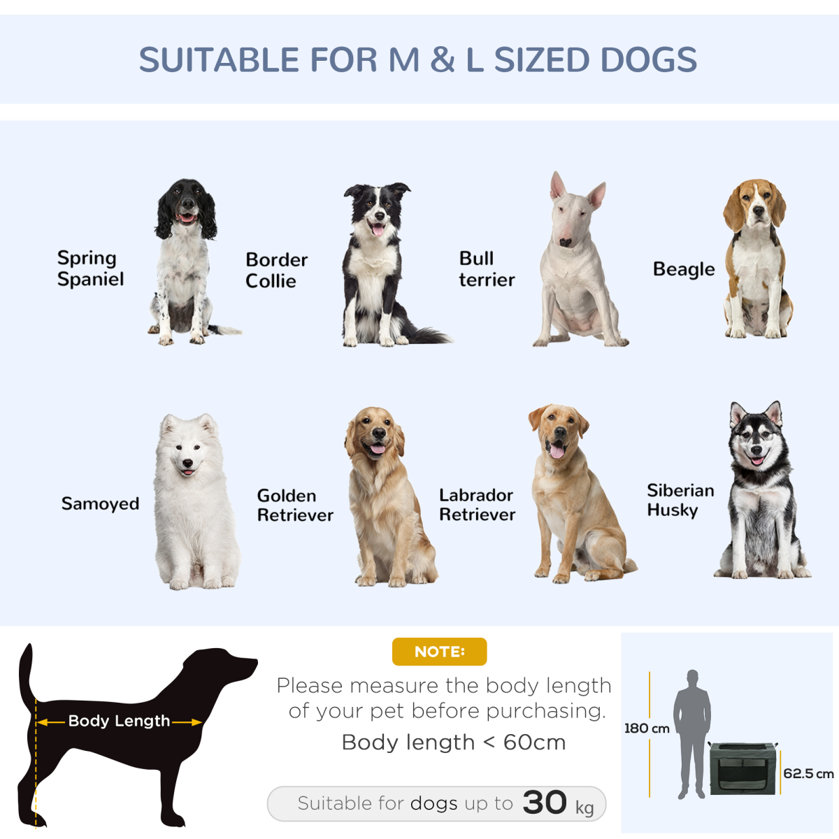 90cm Foldable Pet Carrier Bag Cat Bag w/ Cushion for Medium, Large Dogs - Grey