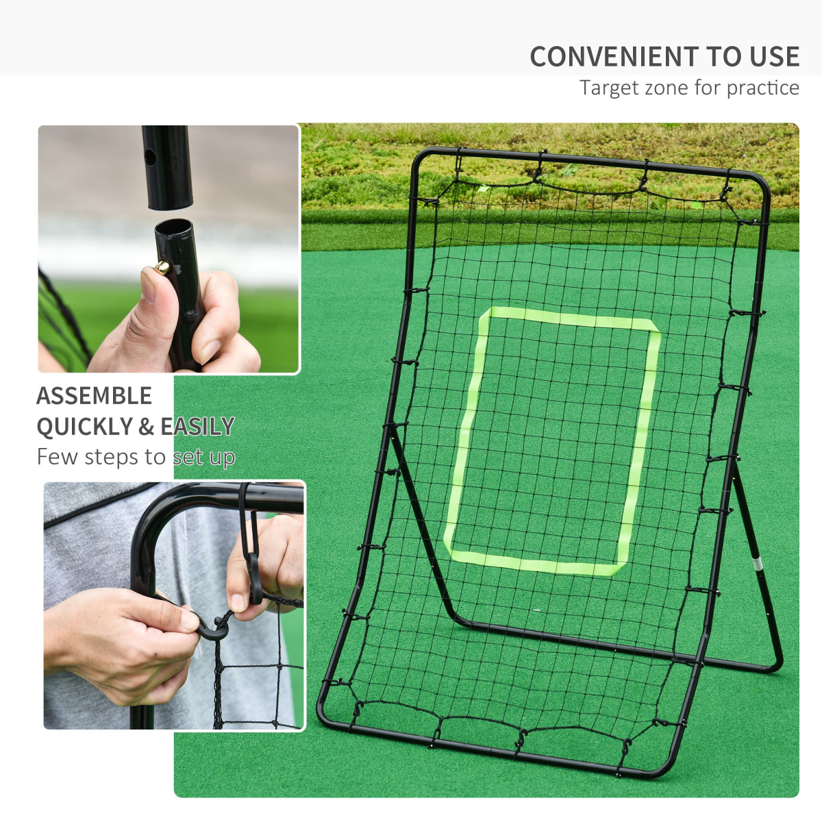 Rebounder Net Target Ball Kickback Baseball Training Equipment Play HOMCOM