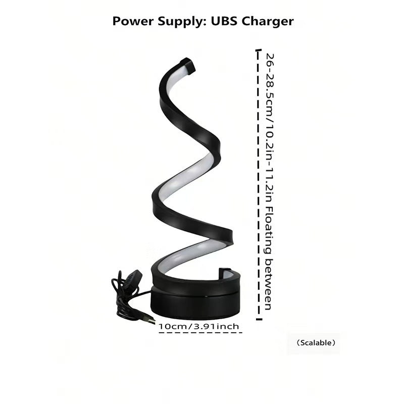 Modern USB Spiral LED Desk Lamp - Adjustable Flexible Lighting for Home Office & Study
